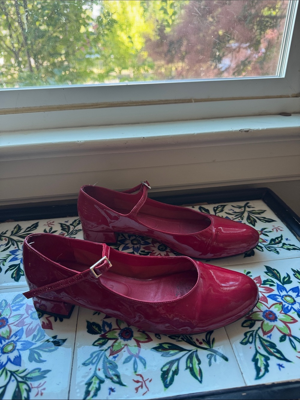 Women’s Red Patent Mary Jane Low Heels
